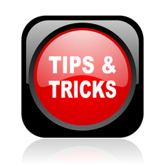 tips black and red square web glossy icon