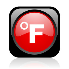 Fototapeta premium fahrenheit black and red square web glossy icon
