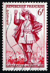 Postage stamp France 1953 Gargantua by Francois Rabelais