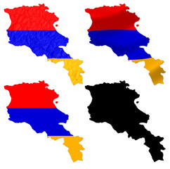Armenia flag over map collage