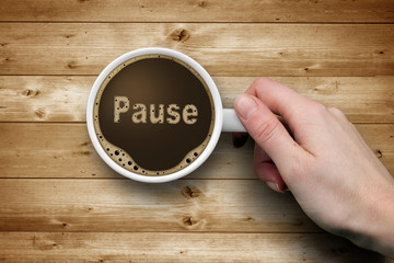 Kaffeetasse mit Pause