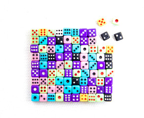 Set of a lot of colored cubes