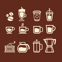 Vector Coffee, Tea and Drinks icons set