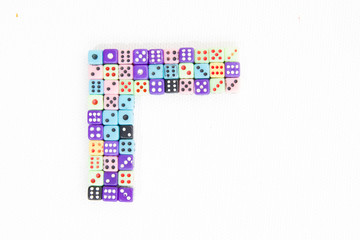 Set of a lot of colored cubes