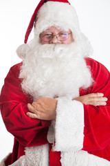 Santa clause smiling with crossed harms