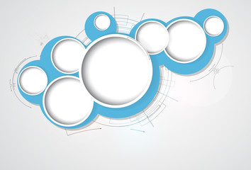 abstract cloud circuit computer technology business background