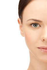 half face of beautiful woman