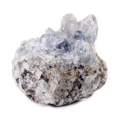 Celestine or celestite mineral rock