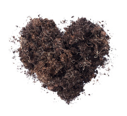 Soil shaped into a heart symbol - ecology concept