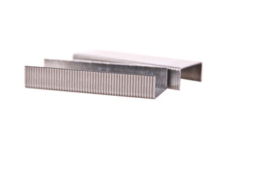 closeup of staples isolated on a white background