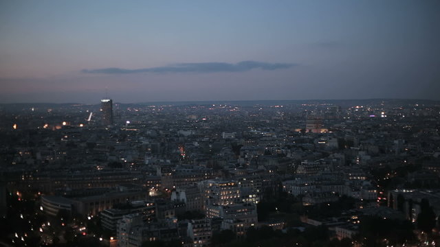 Ночной Париж. Вечерняя понорама столицы Франции
