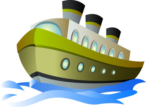 recommend clip art: Big cartoon steamship