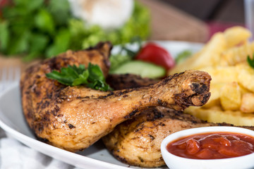 Chicken Legs with Chips