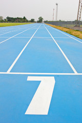 Blue running track