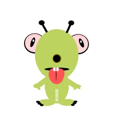 Photo sur Plexiglas Créatures joyeux petit extraterrestre vert