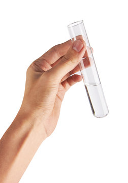 Test tube in hand