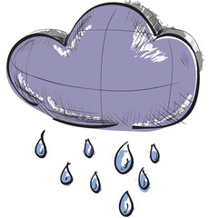 Cloud with rain weather icon