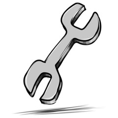 Spanner icon sketch vector illustration