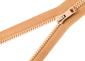 Brown zip with metal teeth © Arūnas Gabalis