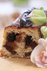Easter homemade cake with dried fruits