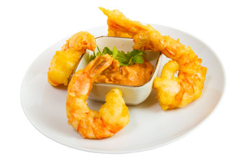 fried shrimp and paste isolated a on white background clipping p