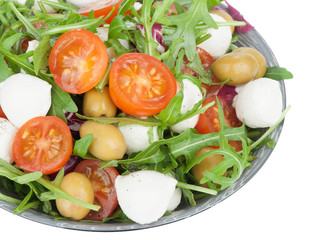 vegetable salad with mozzarella cheese