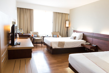 Interior of modern comfortable hotel room