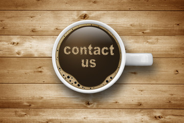 Cup of Coffee with contact us
