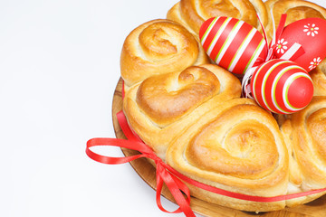Easter bread isolated on white