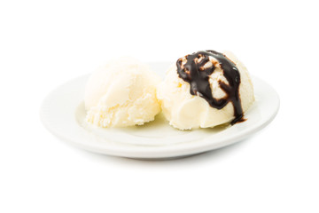 Fototapeta na wymiar Vanilla ice cream scoop