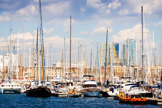  yachts in Port Vell. Barcelona