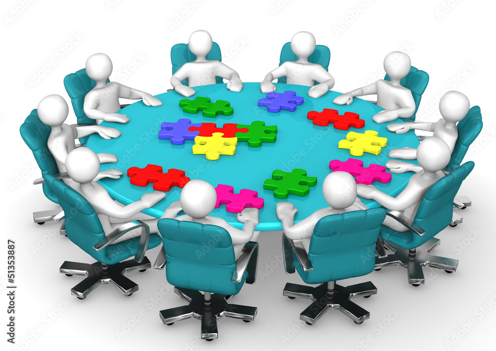 Wall mural conference table teamwork