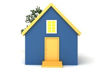 Small house with trees