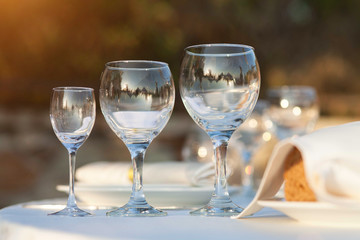 Wedding table. Decoration of table