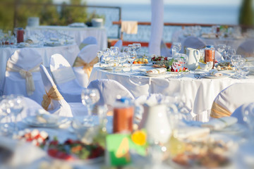 Wedding table. Decoration of table