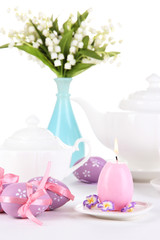 Place setting for Easter close up