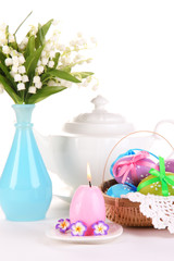 Place setting for Easter close up