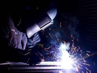 Welder and bright sparks.