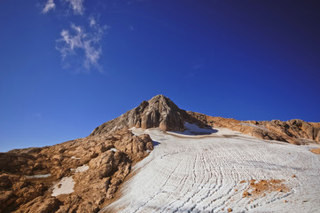 Mount Fisht and glacier, Caucasus National Park, Caucasus, Russi
