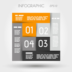 orange and grey infographic square
