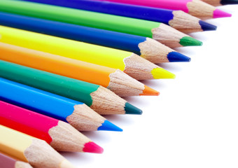 Fototapeta premium Color pencils on the isolated background.