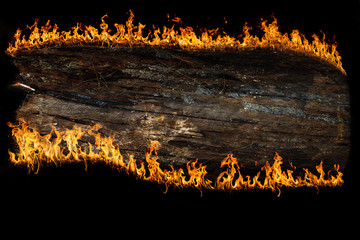 Burning wooden board