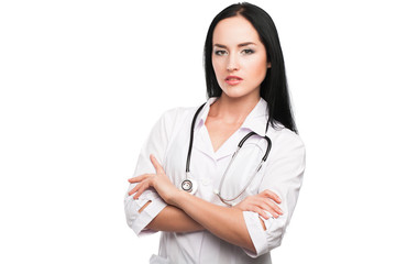 Medical doctor woman with stethoscope