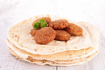 pita bread and falafel