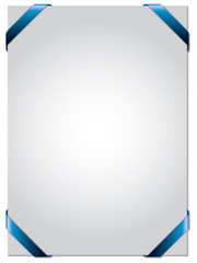 Paper with ribbon in corners