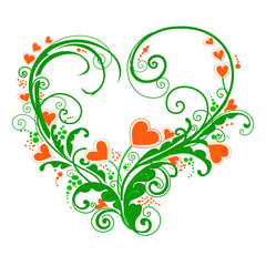 Abstract hearts Vector illustration. Element for design