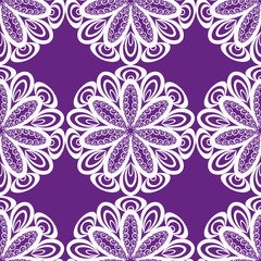 Seamless abstract ornament, openwork doily, vector