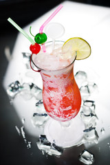 Cocktail on glass table