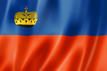 Liechtenstein flag - obrazy, fototapety, plakaty