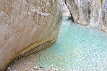 Pure water in Goynuk canyon close up, Antalya, Turkey